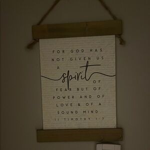 Inspirational Wall Hanging with Wooden Accents